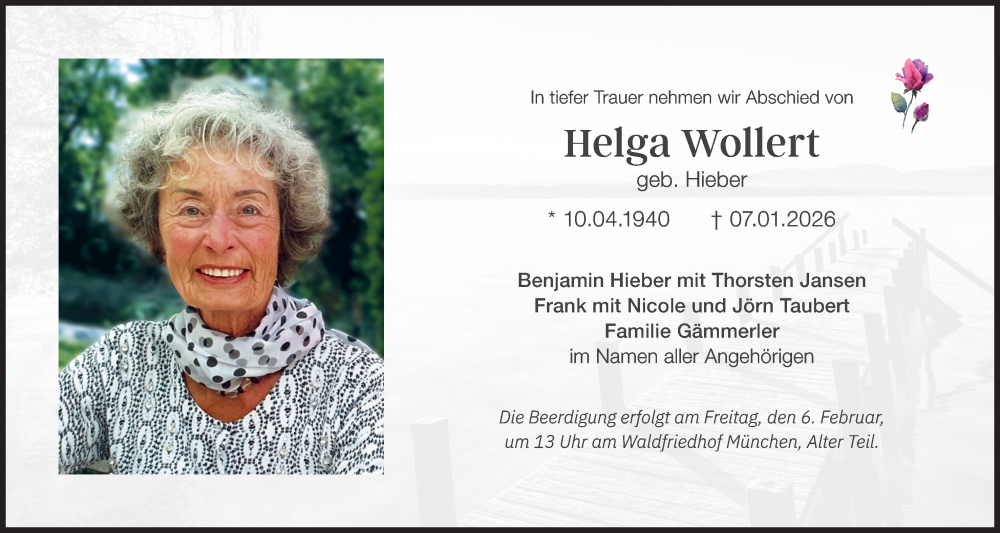  Traueranzeige für Helga Wollert vom 31.01.2026 aus merkurtz