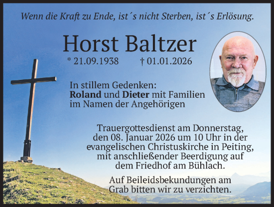 Traueranzeige von Horst Baltzer von merkurtz