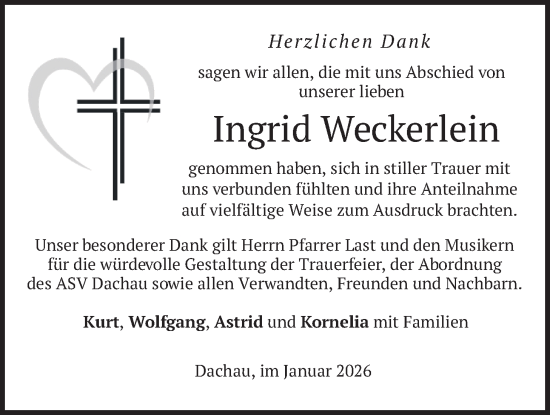 Traueranzeige von Ingrid Weckerlein von merkurtz