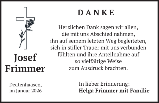 Traueranzeige von Josef Frimmer von merkurtz