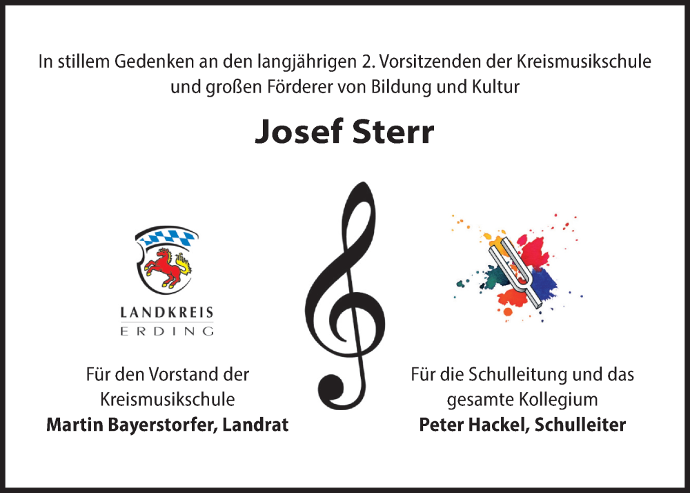  Traueranzeige für Josef Sterr vom 09.01.2026 aus merkurtz