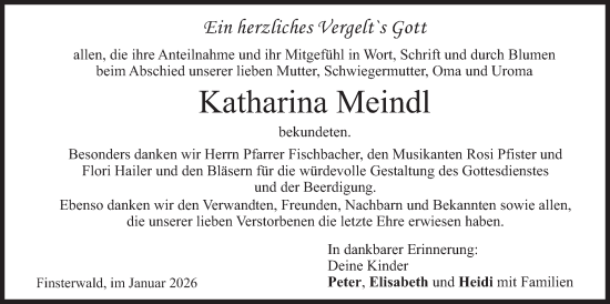 Traueranzeige von Katharina Meindl von merkurtz