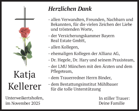 Traueranzeige von Katja Kellerer von merkurtz