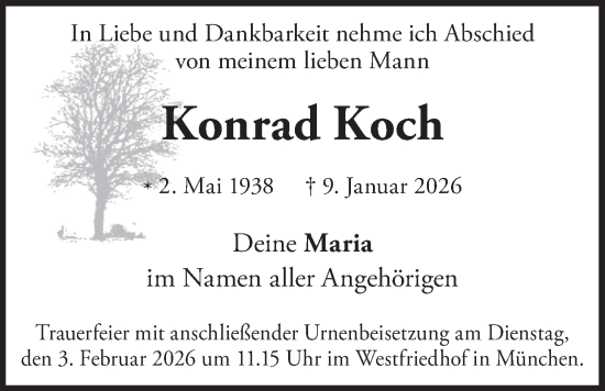 Traueranzeige von Konrad Koch von merkurtz