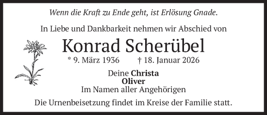 Traueranzeige von Konrad Scherübel von merkurtz