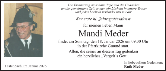 Traueranzeige von Mandi Meder von merkurtz