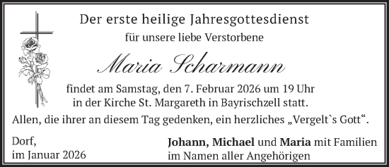 Traueranzeige von Maria Scharmann von merkurtz