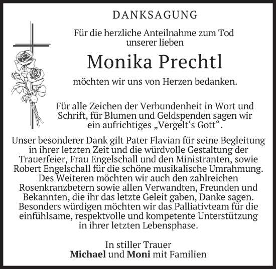 Traueranzeige von Monika Prechtl von merkurtz