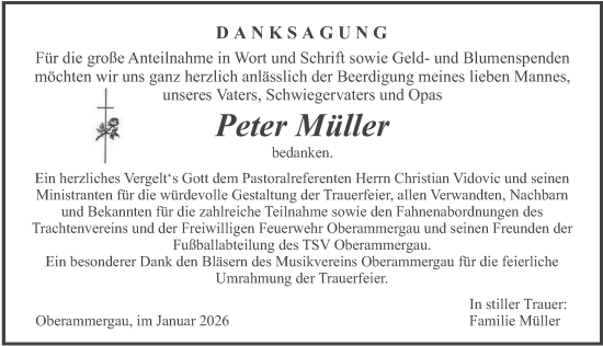 Traueranzeige von Peter Müller von merkurtz