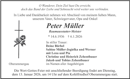 Traueranzeige von Peter Müller von merkurtz
