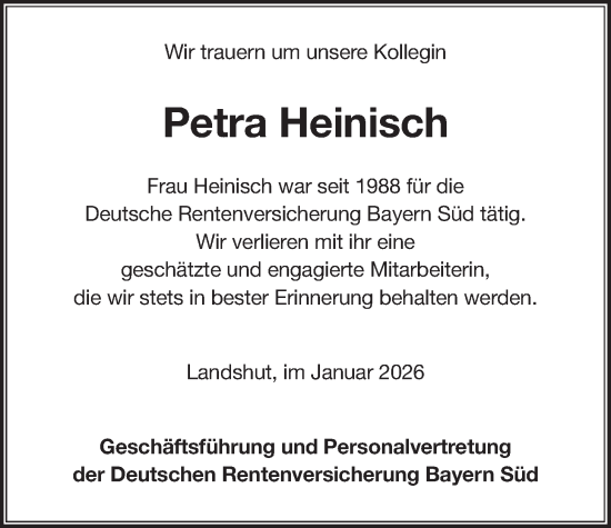 Traueranzeige von Petra Heinisch von merkurtz