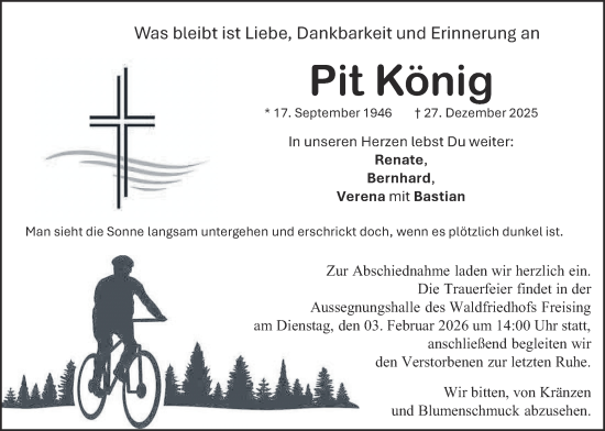 Traueranzeige von Pit König von merkurtz