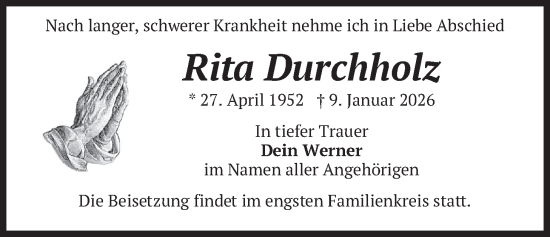 Traueranzeige von Rita Durchholz von merkurtz
