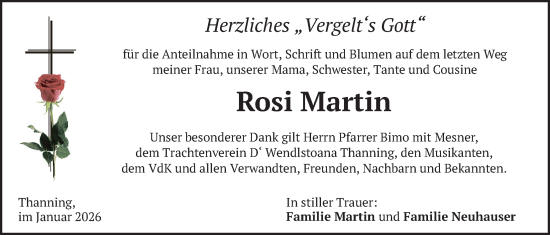 Traueranzeige von Rosi Martin von merkurtz