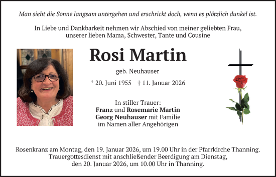 Traueranzeige von Rosi Martin von merkurtz