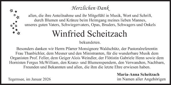 Traueranzeige von Winfried Scheitzach von merkurtz