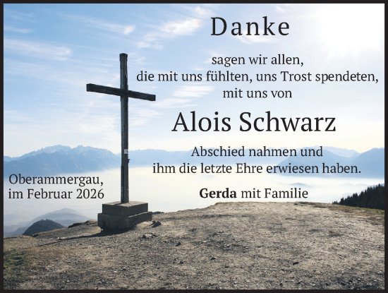 Traueranzeige von Alois Schwarz von merkurtz
