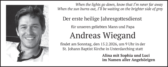 Traueranzeige von Andreas Wiegand von merkurtz