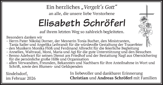 Traueranzeige von Elisabeth Schröferl von merkurtz