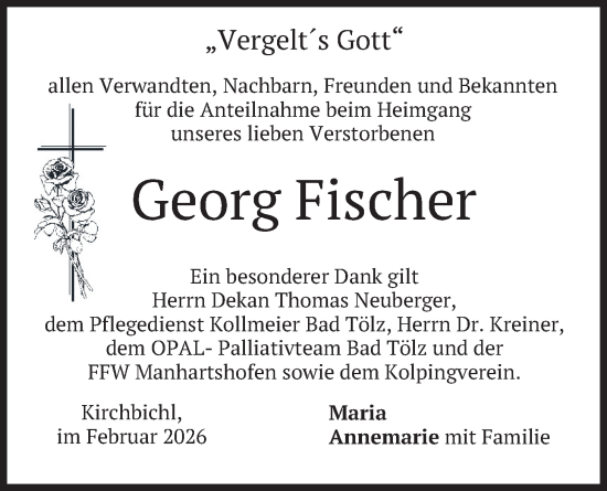 Traueranzeige von Georg Fischer von merkurtz