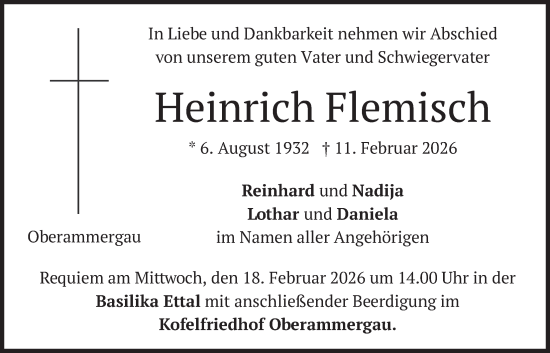 Traueranzeige von Heinrich Flemisch von merkurtz