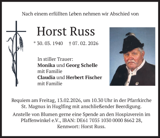 Traueranzeige von Horst Russ von merkurtz