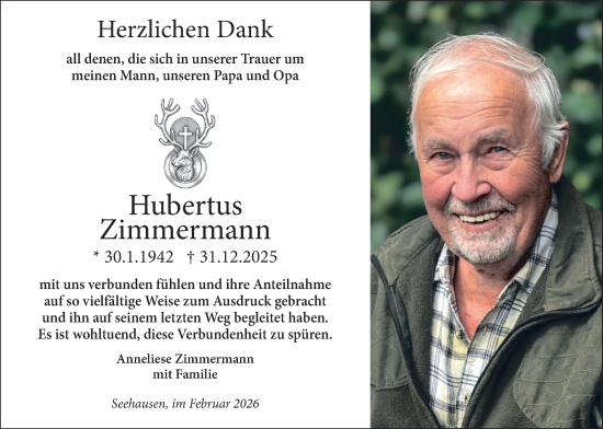 Traueranzeige von Hubertus Zimmermann von merkurtz