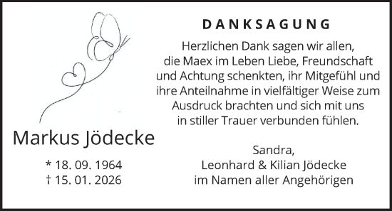 Traueranzeige von Markus Jödecke von merkurtz