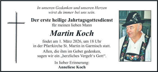 Traueranzeige von Martin Koch von merkurtz