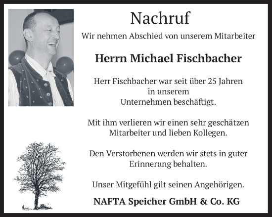 Traueranzeige von Michael Fischbacher von merkurtz