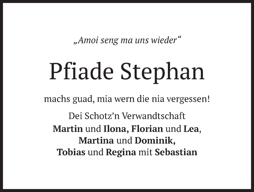  Traueranzeige für Stephan  vom 10.02.2026 aus merkurtz